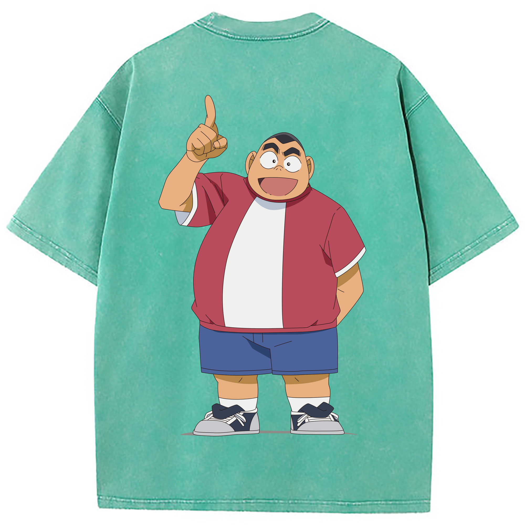 （画像用） 名探偵コナン 小嶋 元太 こじま げんた Detective Conan Kojima Genta 綿100% ヴィンテージ風 半袖Tシャツ（背面プリント）